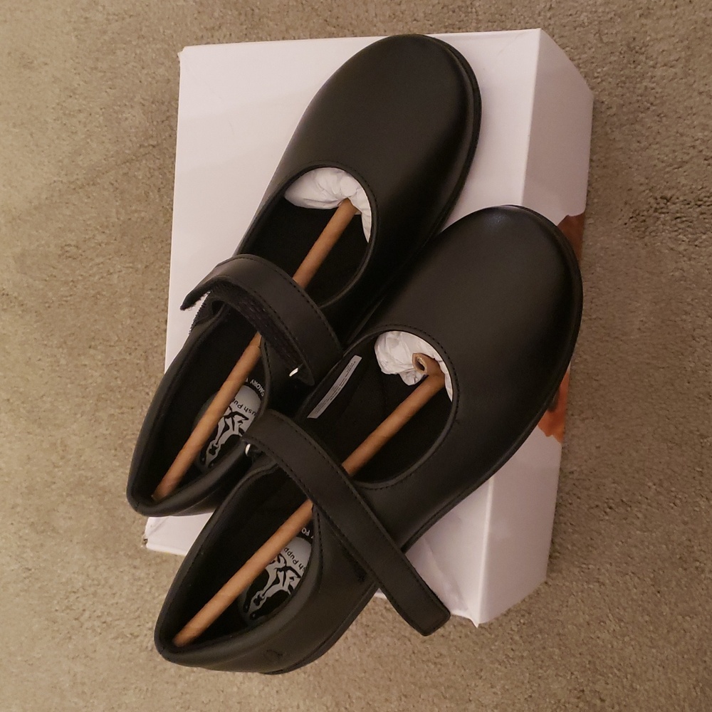 Hush Puppies Black Mary Jane Shoes, Leather, New with Tags, Girls Size 3.5 Wide